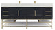 Madison 84" Free Standing Double Sink Vanity with Reinforced Acrylic Sink, High Gloss Dark Gray