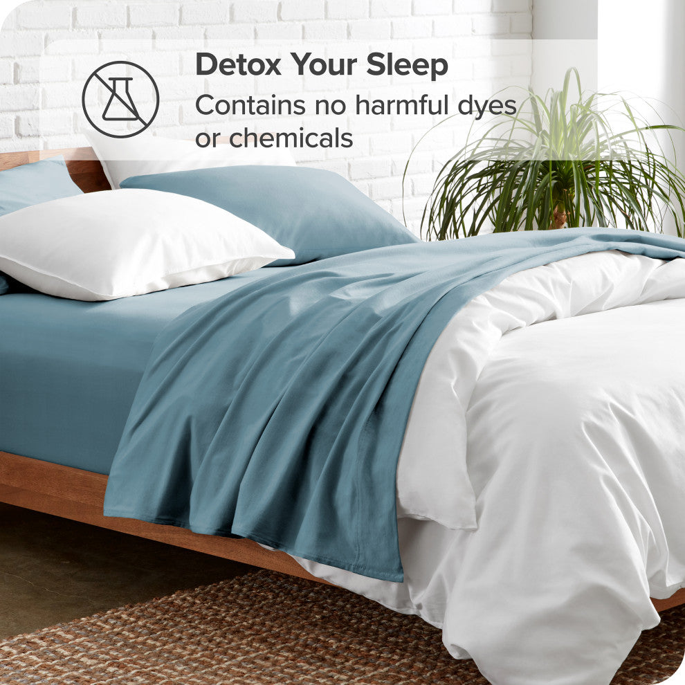 Bare Home 6-Piece Microfiber Sheet Set, Coronet Blue, Queen