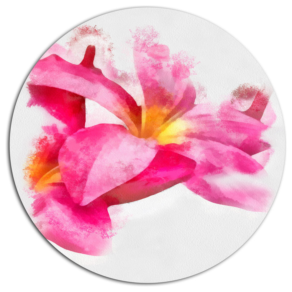 Beautiful Flowers With Big Pink Petals, Floral Round Wall Art, 36"