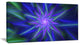 Shining Blue Exotic Fractal Flower, Floral Canvas Art Print, 40x20