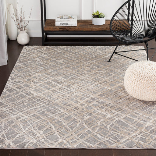 Surya Tibetan TBT-2316 5'3"x7'7" Rug, Taupe/Khaki/Medium Gray/Cream