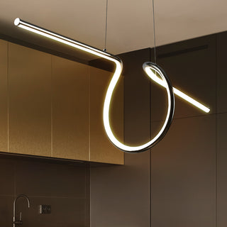 Ali 34.5" Dimmable Adjustable Integrated LED Metal Linear Pendant, Chrome