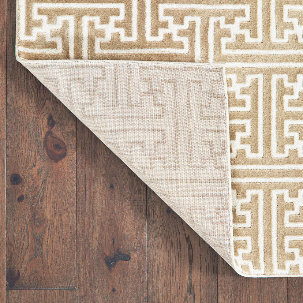 Oriental Weavers Bowen Gold/ Ivory Geometric Indoor Area Rug 6'7"X9'6"