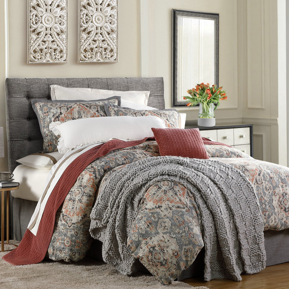 3-Piece Carmen Vintage Kilim Comforter Set, Super Queen