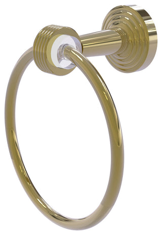 Pacific Beach Towel Ring with Groovy Accents, Unlacquered Brass