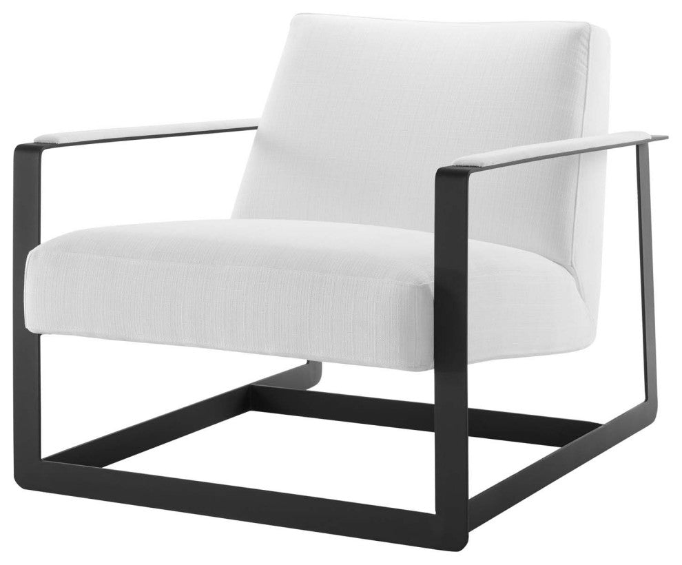 Accent Chair, Fabric, Black White, Modern, Living Lounge Hotel Lobby Hospitality