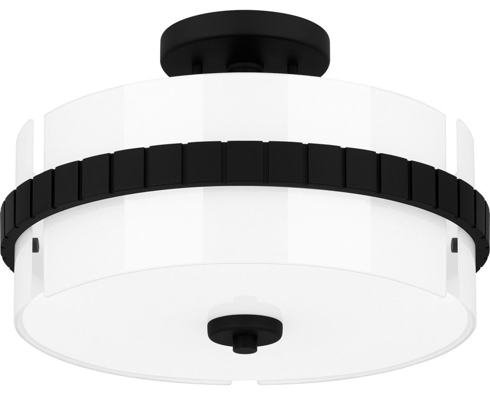 Quoizel Semi-Flush Mount 2-Light Semi-Flush Mount in Matte Black