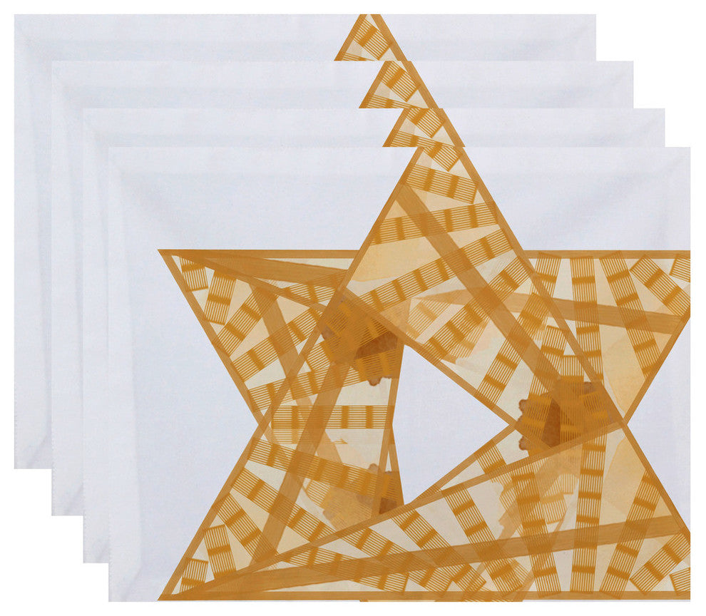 Decorative Holiday Placemat Geometric, Set of 4, Gold