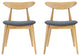 GDF Studio Issaic Mid Century Design Wood Dining Chairs, Set of 2, Gray/Oak
