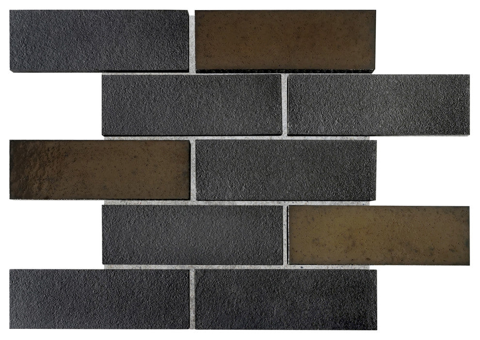 Lorca 11.18x9.84, Gray Subway Lava Stone Mosaic Floor/Wall Tile, Sample