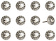 Knob-It Vintage Handpainted Ceramic Knobs, Set of 12, Cream/Black/Gray
