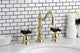 Kingston Brass Widespread Bathroom Faucet With Brass Pop-Up, Polished Brass