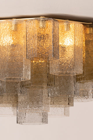 Corbett Lighting Helsinki Semi Flush, Vintage Gold Leaf, 26"Dx12.25"H