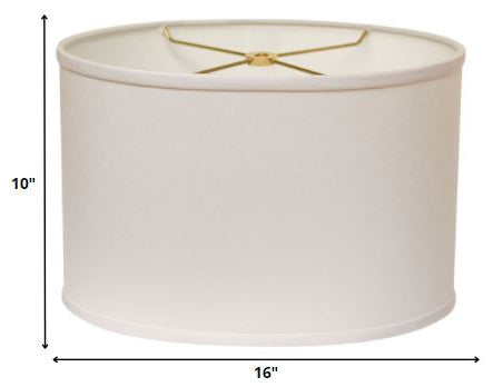 16" White Throwback Oval No Slub Lampshade
