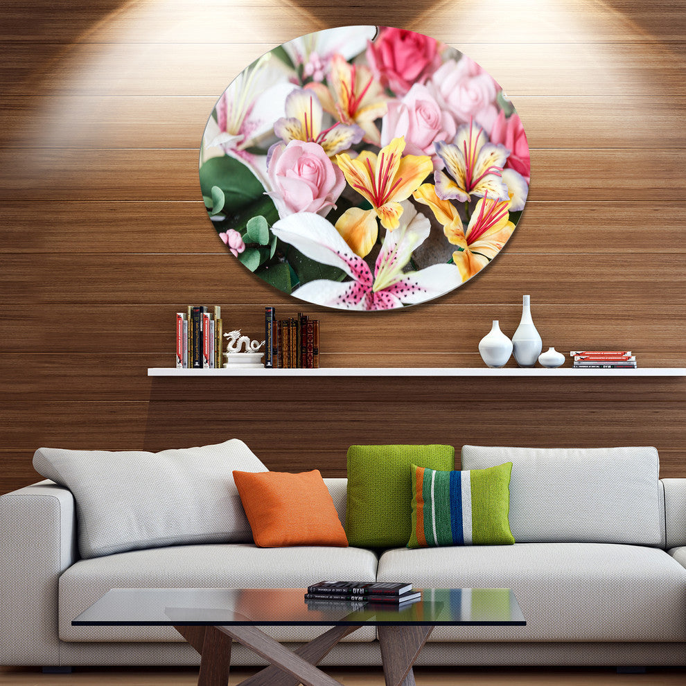Beautiful Sugar Flower Decoration, Flower Round Wall Art, 23"