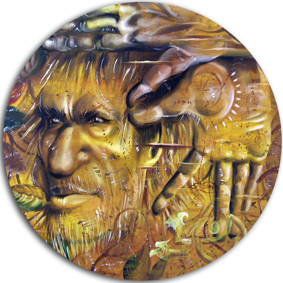 Sylvan, Portrait Digital Art Large Disc Metal Wall Art, 11"