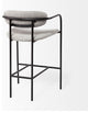 Parker Gray Fabric Seat Black Metal Counter Stool