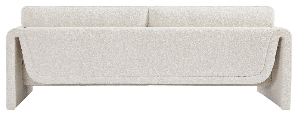 Stylus Boucle Fabric Upholstered Sofa, Cream