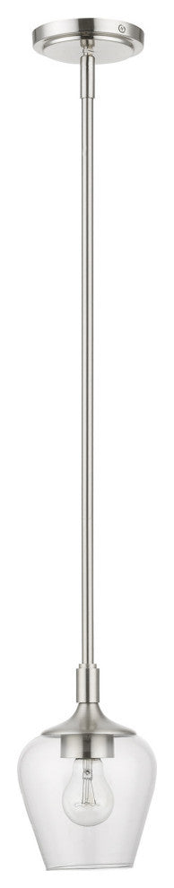 Willow 1 Light Brushed Nickel Single Pendant