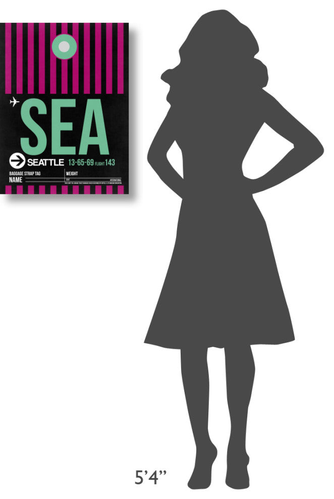 "SEA Seattle Luggage Tag 2" Fine Art Print