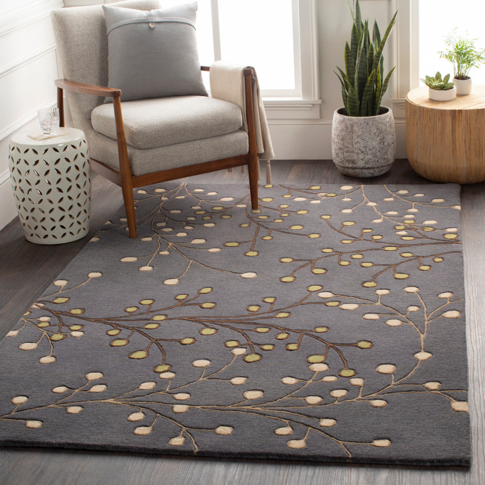 Surya Athena ATH-5116 Transitional Area Rug, Navy, 3' x 12' Runner