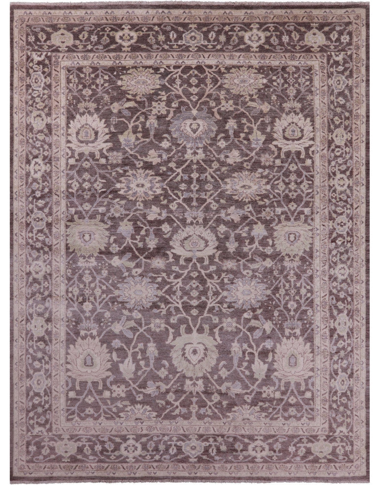 Hand Knotted Peshawar Wool Rug 8' 11" X 11' 9" Q9546