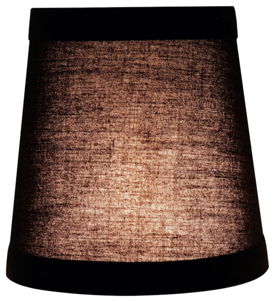 32046-9 Small Hardback Empire  Chandelier Clip On Lamp Shade Black 3"x4"x4"