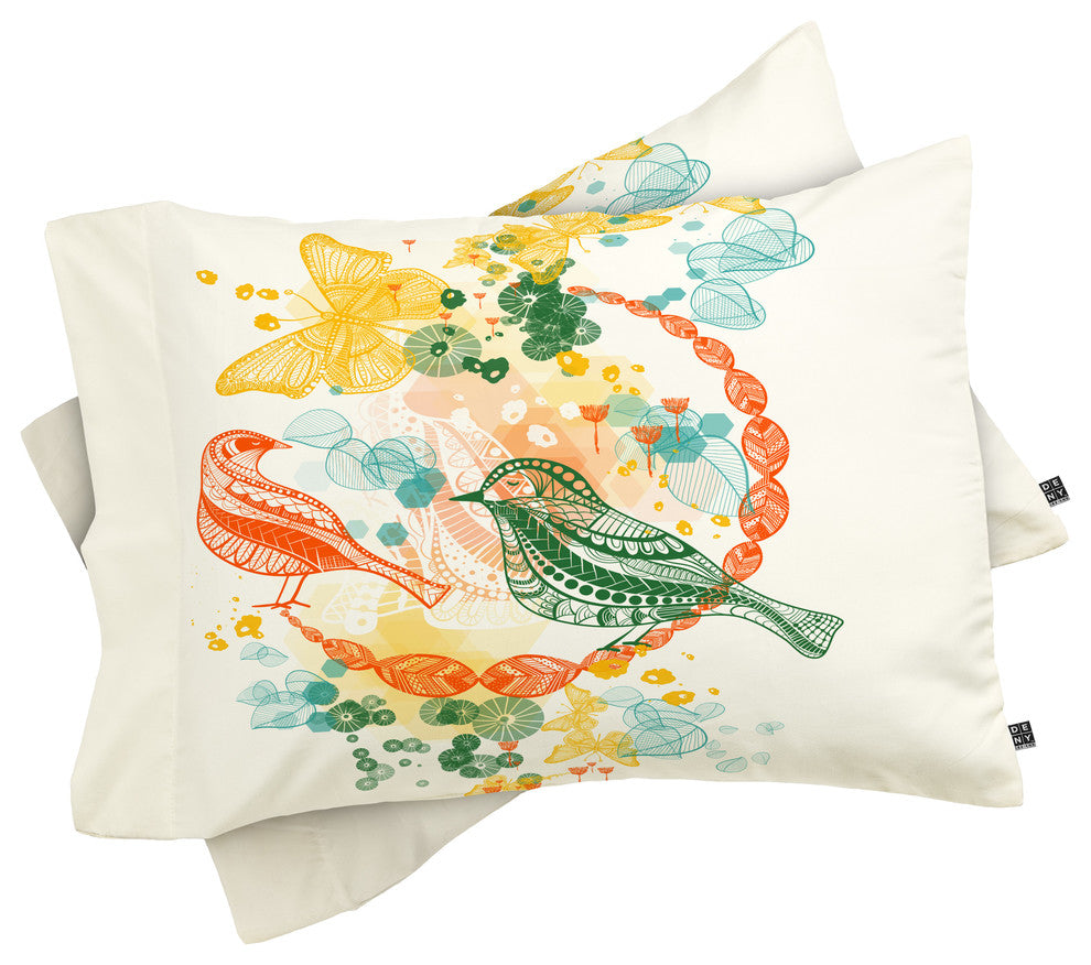 Deny Designs Jenean Morrison Flower and Flight Pillowcase