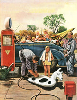 "Inflating Beach Toy" Painting Print on Canvas by Stevan Dohanos