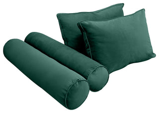 STYLE V1 Twin Velvet Pipe Trim Indoor Daybed Bolster Pillow |COVER ONLY| AD317