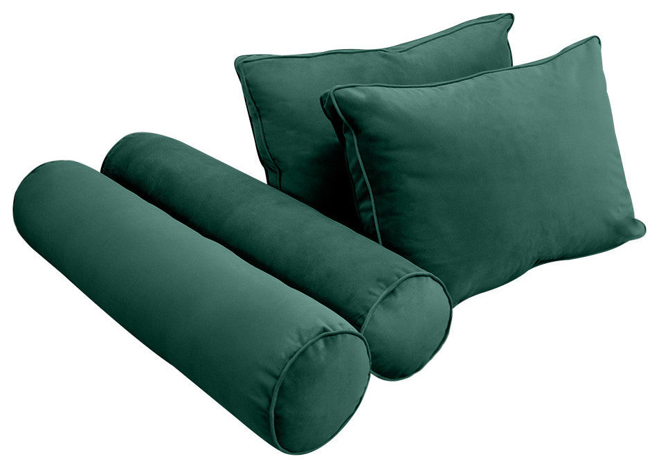 STYLE V1 Twin Velvet Pipe Trim Indoor Daybed Bolster Pillow |COVER ONLY| AD317