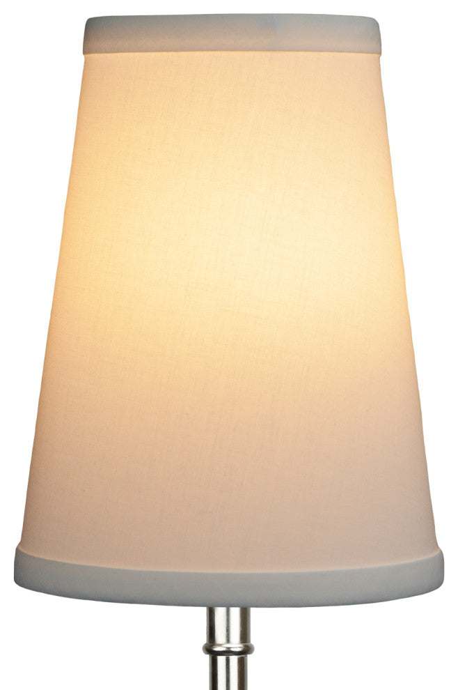 Fenchel Shades 4"x6"x8" Black Spider Attachment Empire Lamp Shade, Linen White