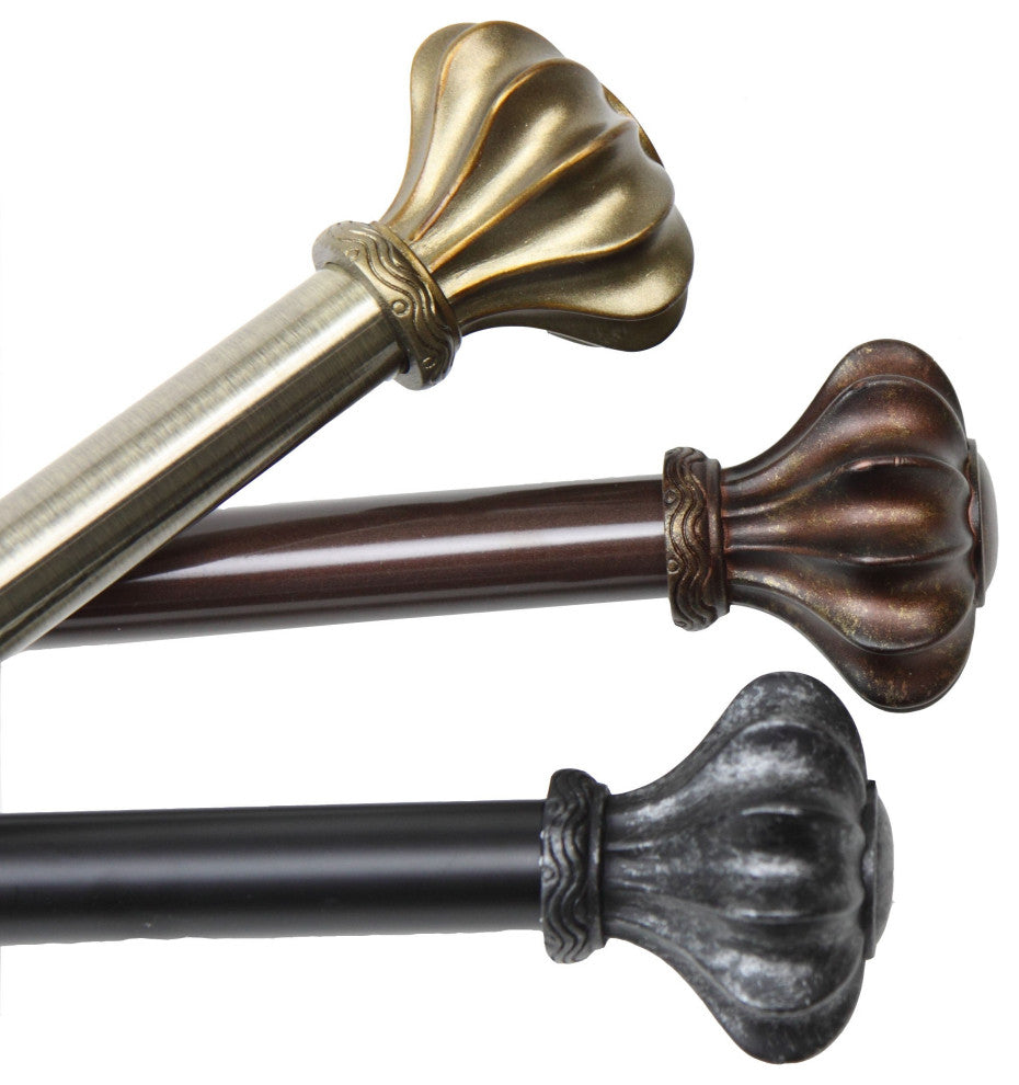 Maurice 5-Sided Double Bay Curtain Rod - Black
