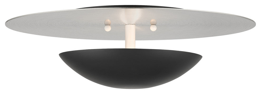 Livex Lighting Ventura 2-Light Large Wall Sconce, Black/Brushed Nickel