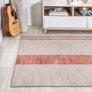 Raita Modern Distressed Stripe Machine-Washable Area Rug, 8x10