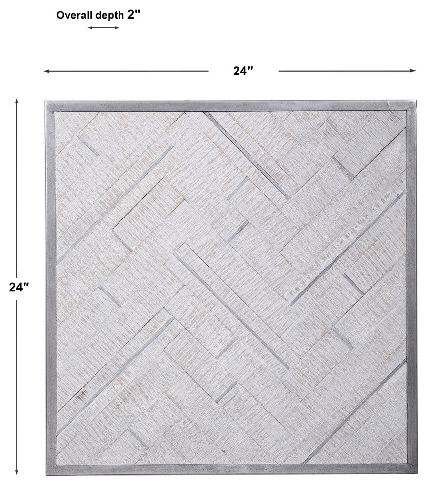 Uttermost Redondo Coastal Wood and Metal Wall Decor in Silver/White