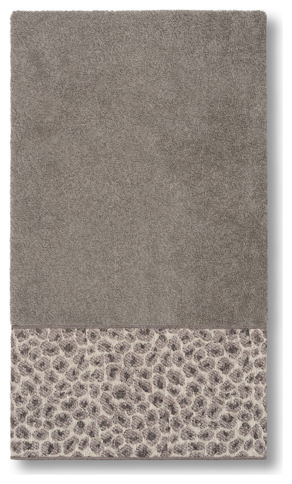 Linum Home Turkish Cotton Spots 3-Piece Embellished Towel Set, Dark Gray