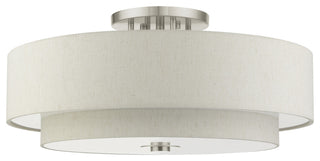 Brushed Nickel Timeless, Transitional, Versatile, Semi Flush