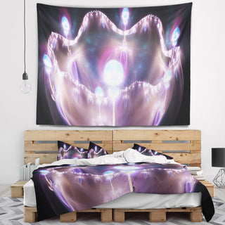 3D Surreal Purple Illustration Abstract Wall Tapestry, 39"x32"
