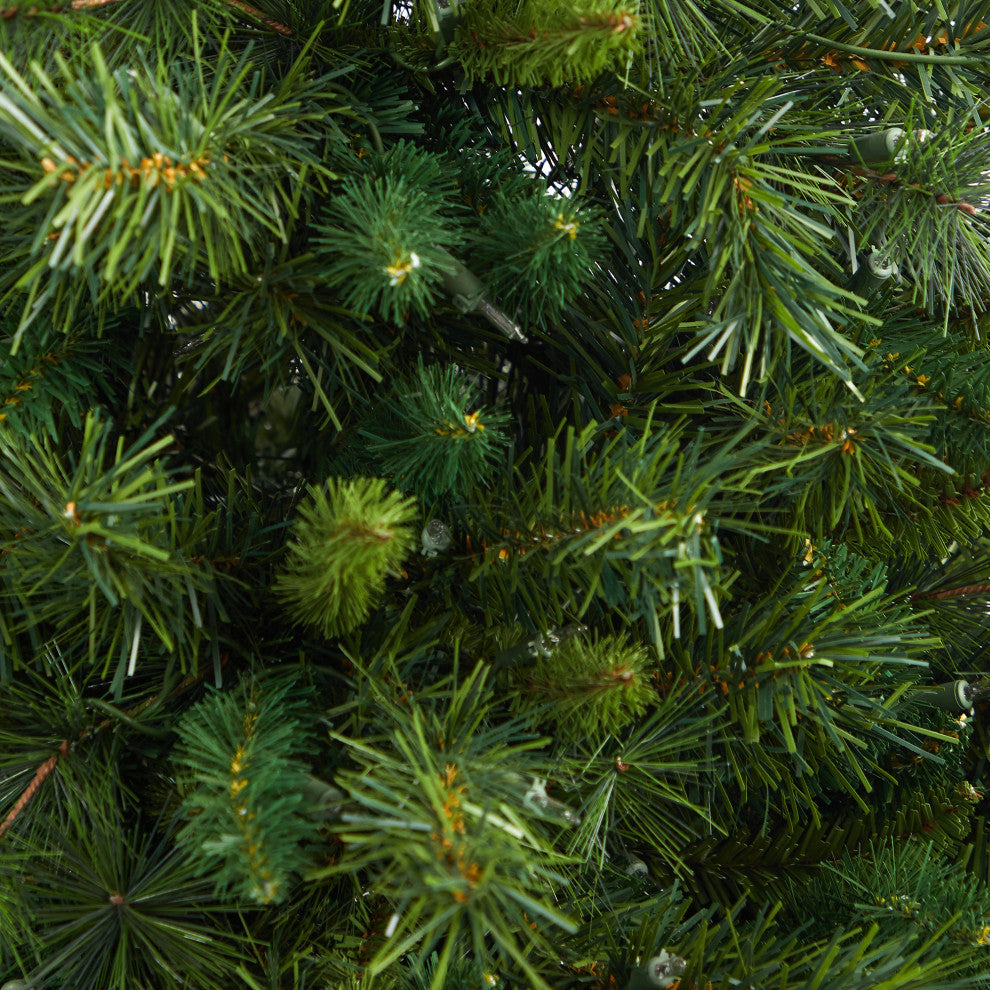 4.5' Wyoming Mixed Pine Faux Xmas Tree W/Lights & Bendable Branches, Planter