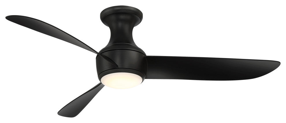 Corona 3-Blade Flush Mount Ceiling Fan, Matte Black