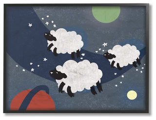 Stupell Ind. Sheep In Space Framed Giclee Art, 11"x14"
