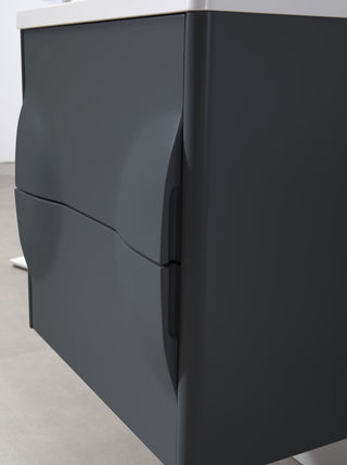 Colmar Wall Mount Vanity, Dark Gray, 24"