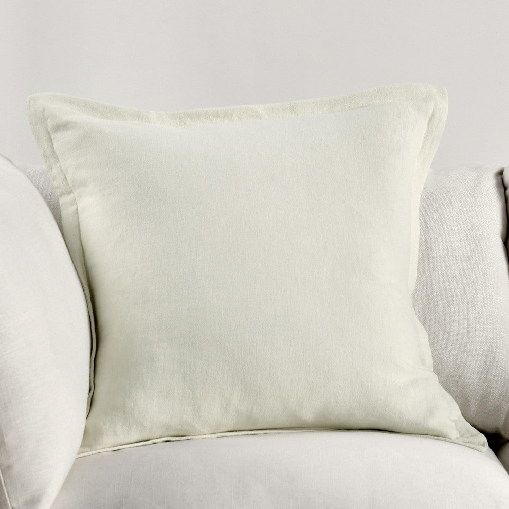 Amy 100% Linen 22" Square Throw Pillow by Kosas Home , Ivory