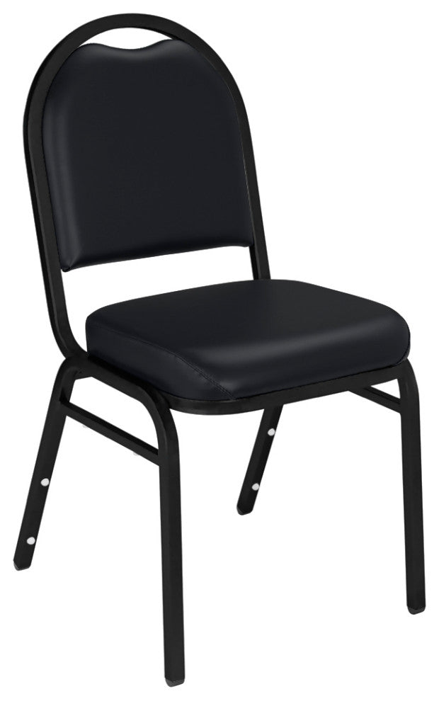 NPS 9200 Premium Vinyl Stack Chair, Panther Black Seat/ Black Frame
