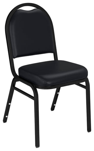 NPS 9200 Premium Vinyl Stack Chair, Panther Black Seat/ Black Frame