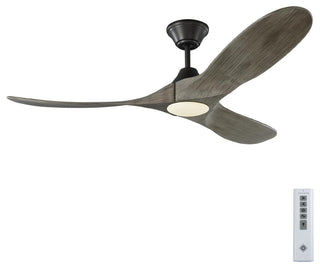 Maverick Coastal 3 Blade Outdoor Ceiling Fan Matte White Aged Pewter Grey