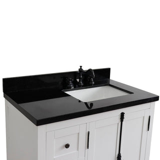 37" Vanity, Glacier Ash, Black Galaxy Top, Right Doors/Right Rectangle Sink