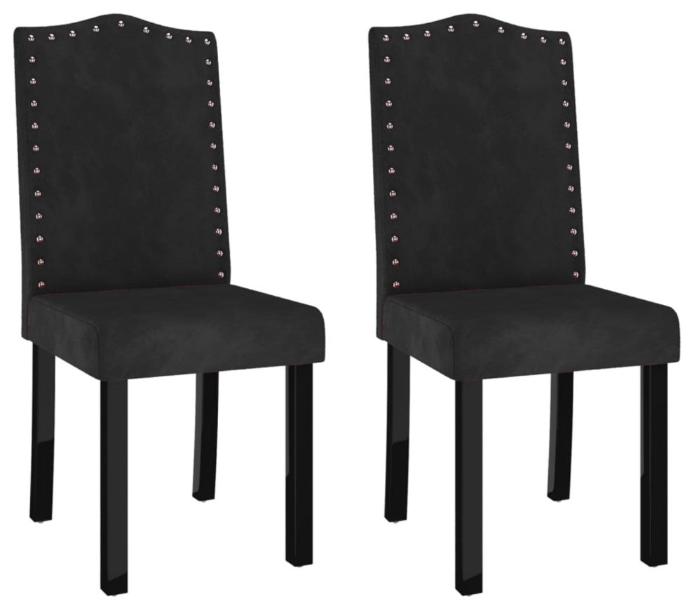 vidaXL Dining Chairs 2 pcs Black Velvet
