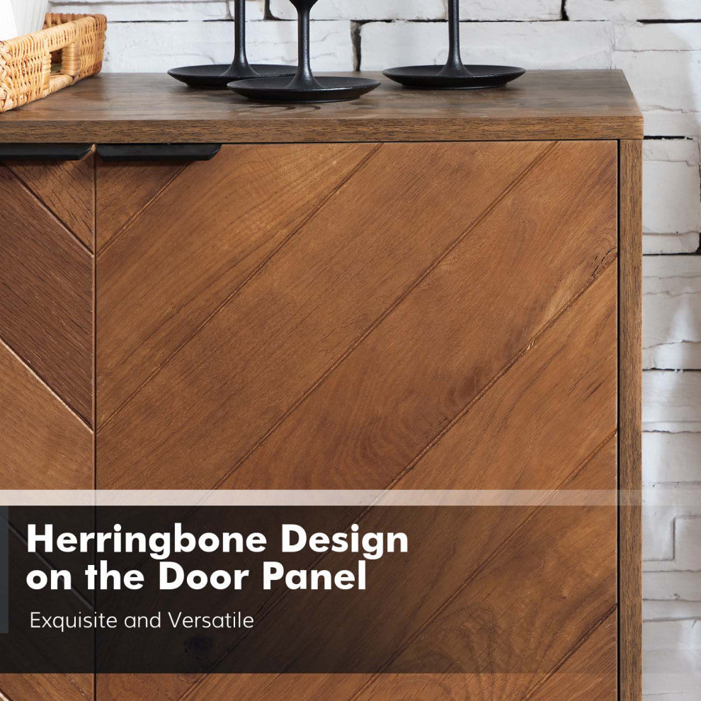 55" Wide 4 Door Sideboard, Walnut